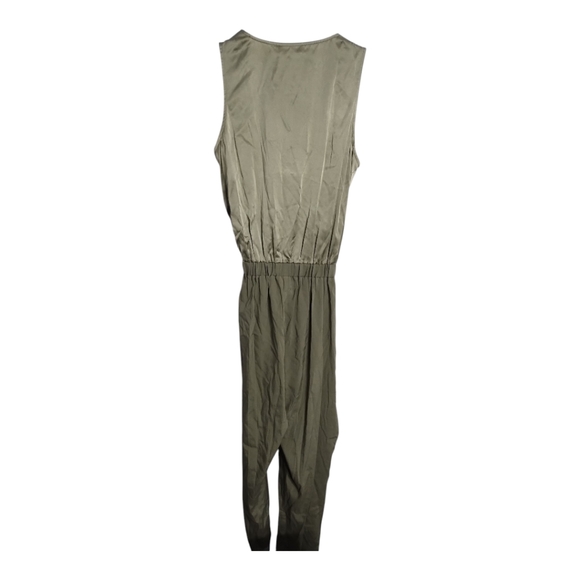 Ramy Brooks‎ Alvina Silk Sage Green Tie Waist Party Office Feminine  Jumpsuit M - Picture 5 of 11